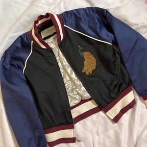 ARITZIA SILK EMBROIDERED BOMBER (WILFRED FREE)